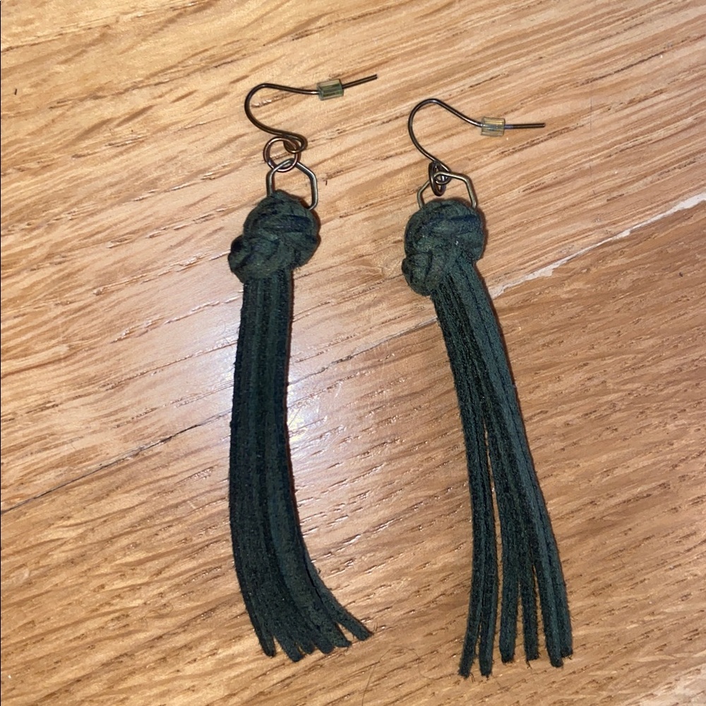 Suede Leather Tassel Fringe Earrings Essential Oil Diffuser Aromatherapy Jewelry